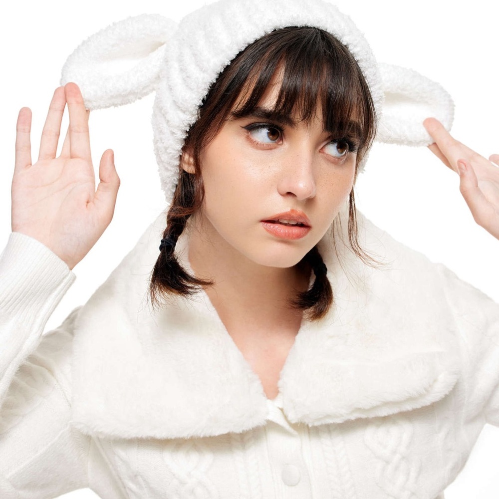 Cider rabbit ear beanie hat